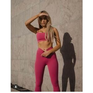 Stori Icon Tight Leggings Womens Size 12 Fuchsia Pink New Athletic Activewear